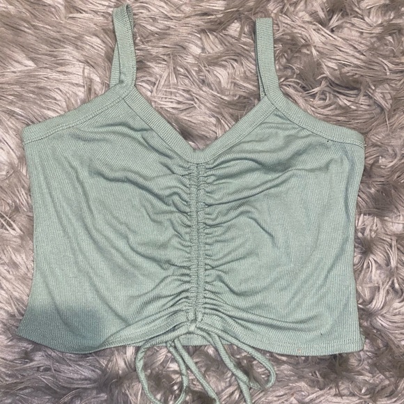 Heart & Hips Tops - Sage green scrunch tank